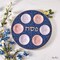 Rite Lite 12" Blue and White Classic Seder Round Plate with Gold Accents